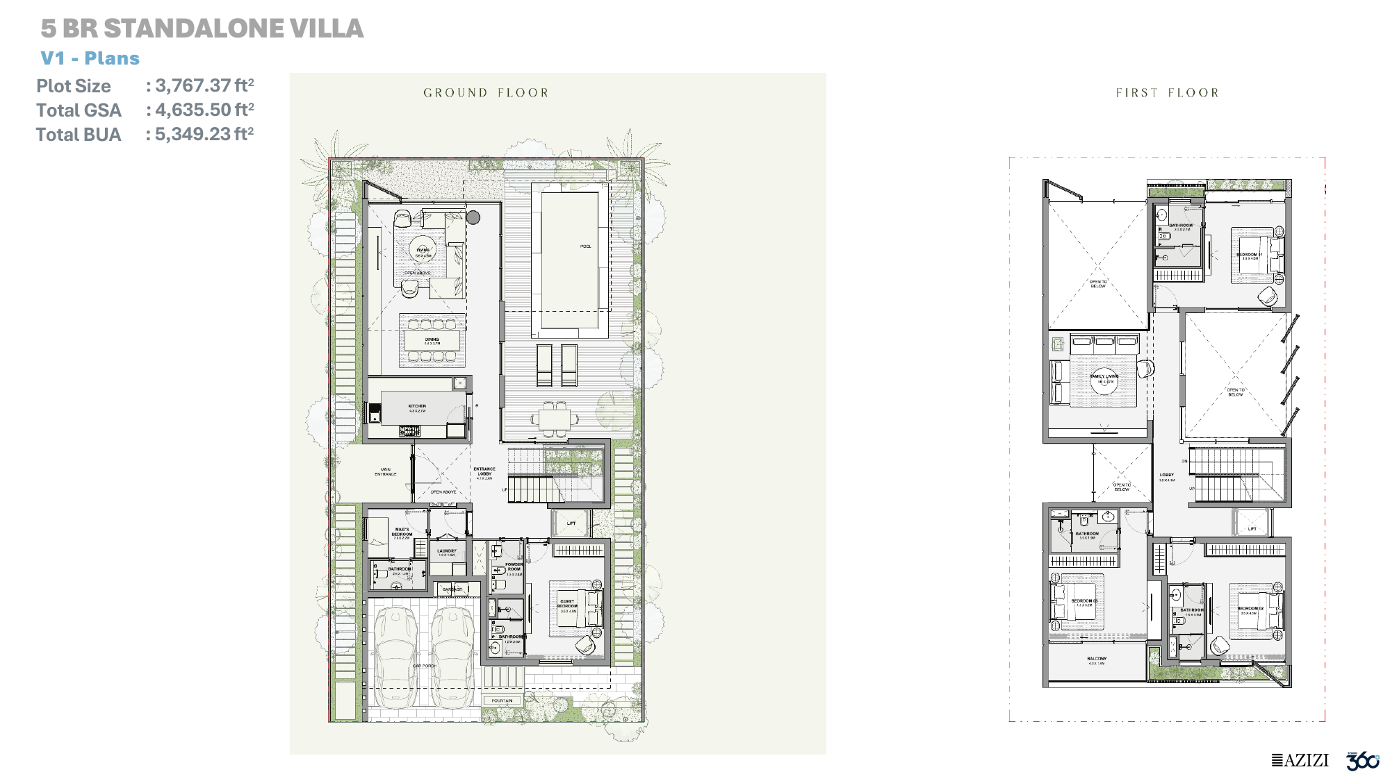 5BR Ground & First Floors floor plan